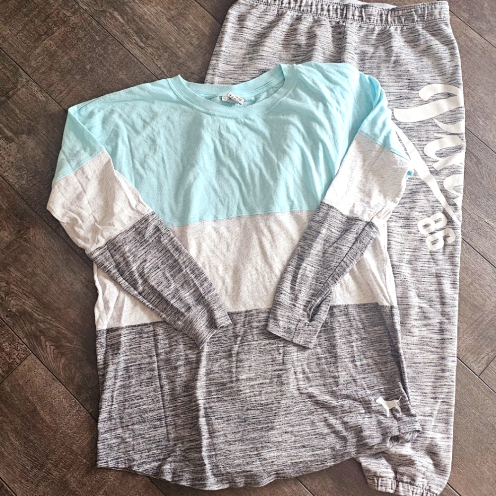 PINK Long sleeve shirt.  PINK matching lightweight sweat pants.